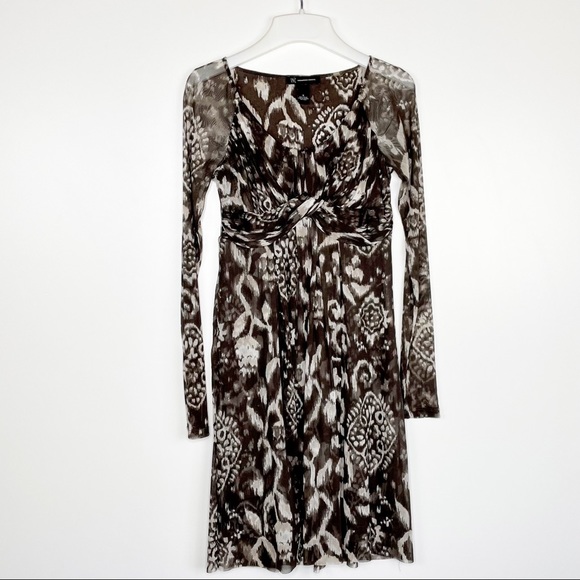 INC International Concepts Dresses & Skirts - INC International Concepts Brown and Cream Ikat Print Dress